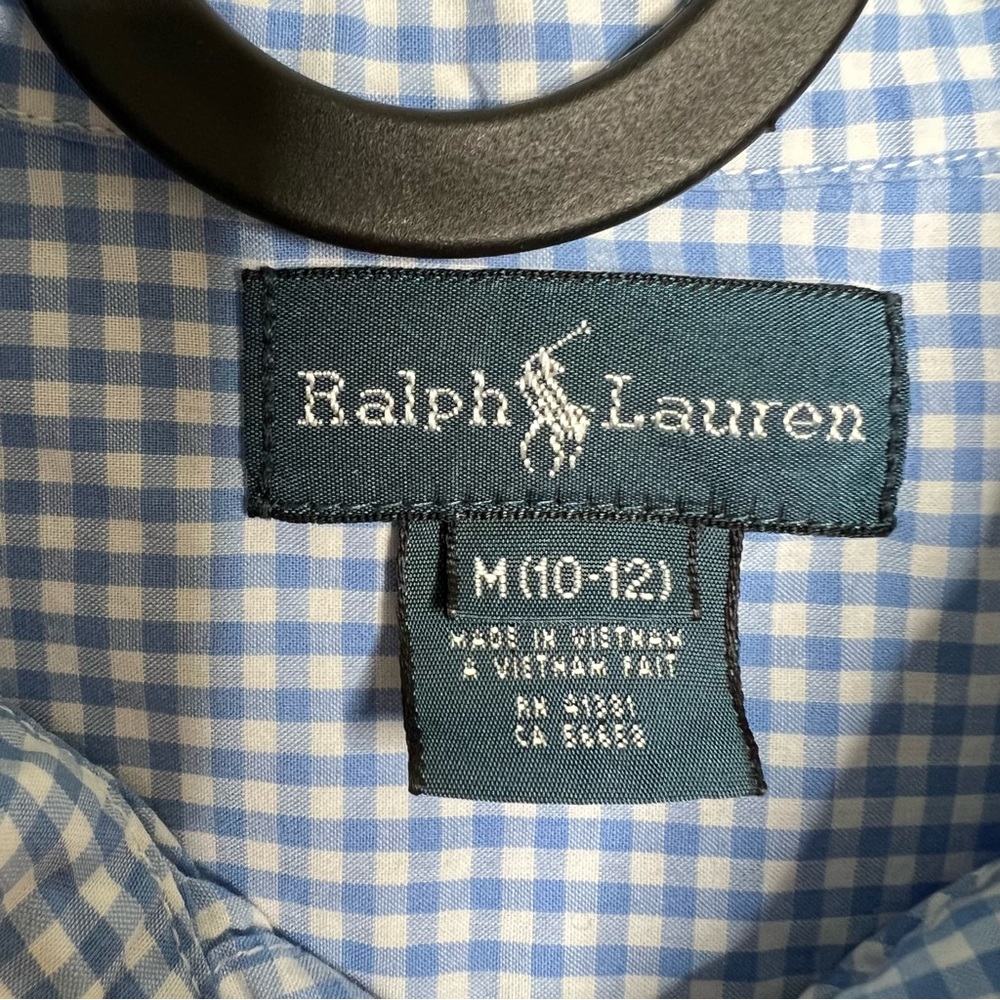 Ralph Lauren Performance Gingham Poplin Button Down Long Sleeve Shirt - Picture 10 of 11